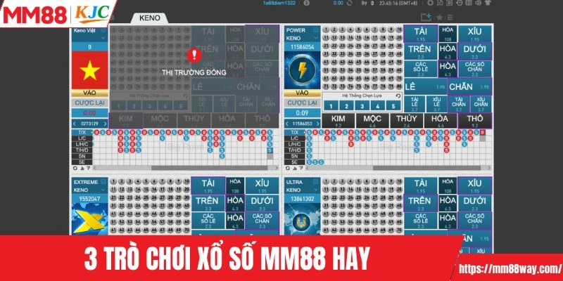 3 trò chơi xổ số MM88 hay