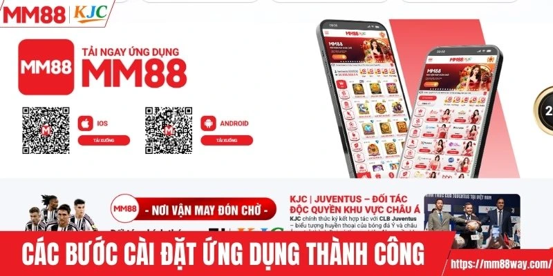 Các bước cài đặt ứng dụng thành công