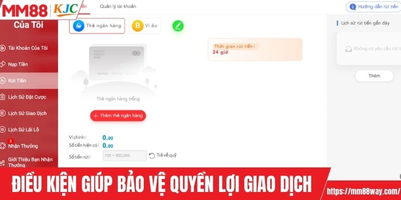 Các điều kiện giúp bảo vệ quyền lợi khi rút tiền