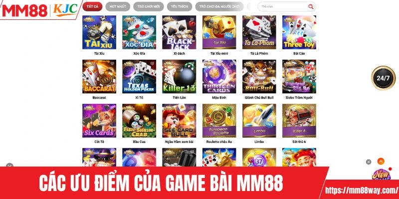 Các ưu điểm của game bài MM88