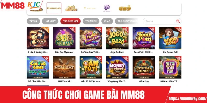 Công thức chơi game bài MM88