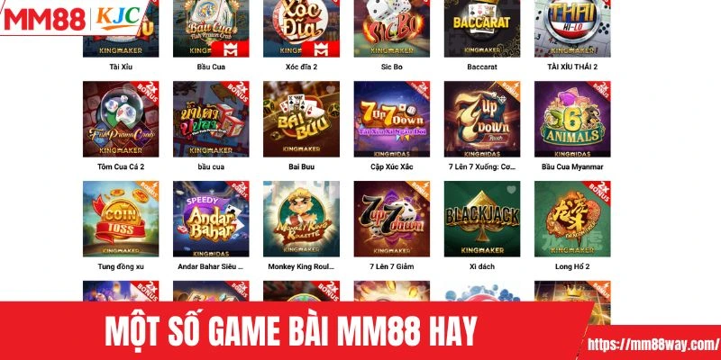 Một số game bài MM88 hay